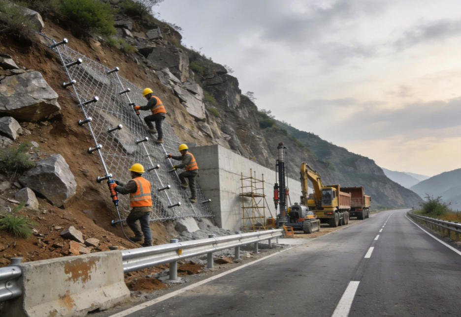 三角镇公路道路护坡